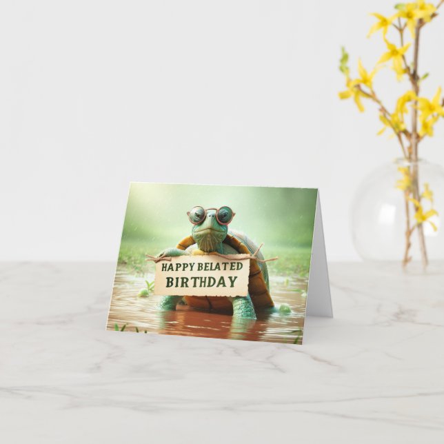 Tarjeta de felicitación doblada de cumpleaños atra (flor amarilla)
