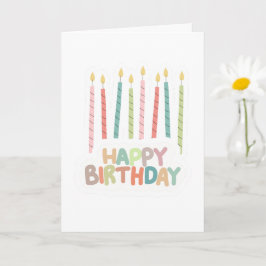 Tarjeta de felicitación doblada de cumpleaños con