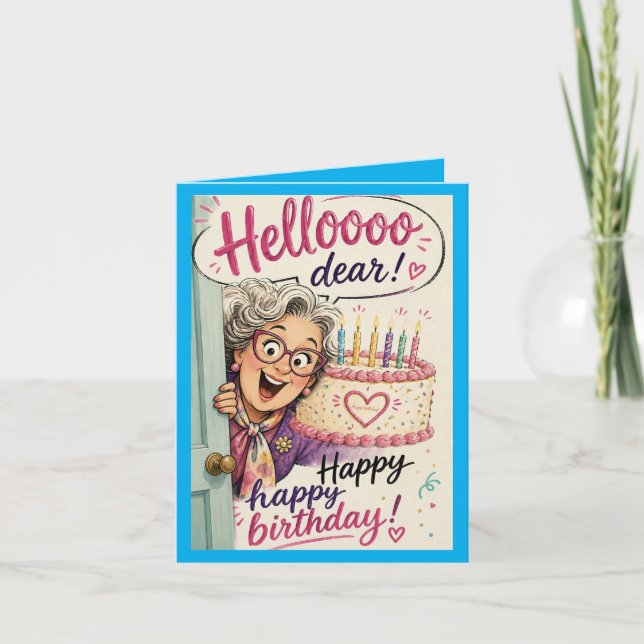 Tarjeta de felicitación doblada de cumpleaños feli (Anverso)