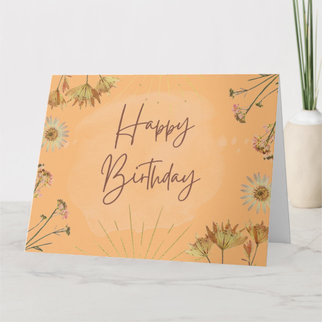 Tarjeta de felicitación doblada de cumpleaños nara (Anverso)