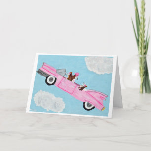 Tarjeta de felicitación doblada de Dachshunds en u