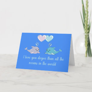 Tarjeta de felicitación doblada de delfines de San