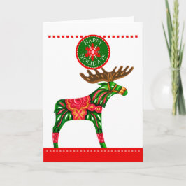 Tarjeta de felicitación doblada de Elk Xmas escand