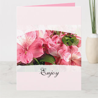 Tarjeta de felicitación doblada de flor rosa bonit
