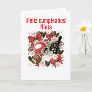 tarjeta de felicitación doblada de fútbol femenino