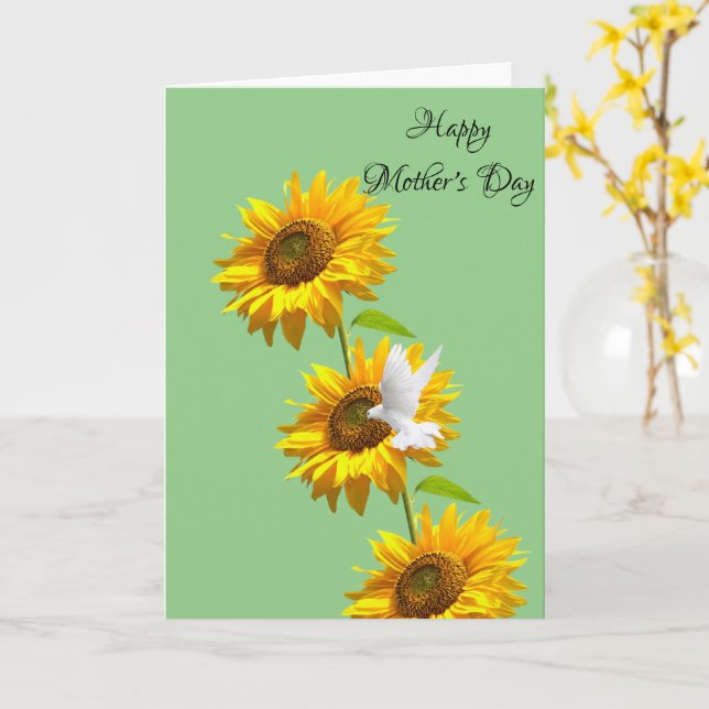 Tarjeta de felicitación doblada de girasol feliz d (flor amarilla)