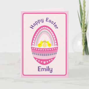 Tarjeta de felicitación doblada de huevo de Pascua