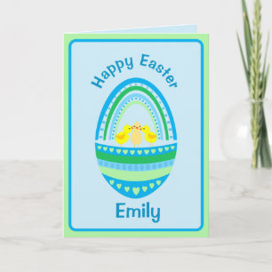 Tarjeta de felicitación doblada de huevo de Pascua
