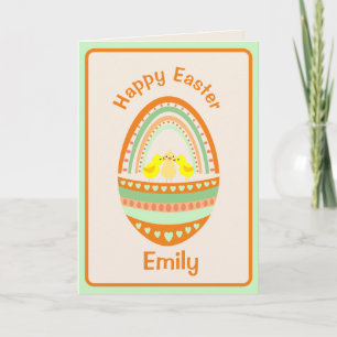 Tarjeta de felicitación doblada de huevo de Pascua