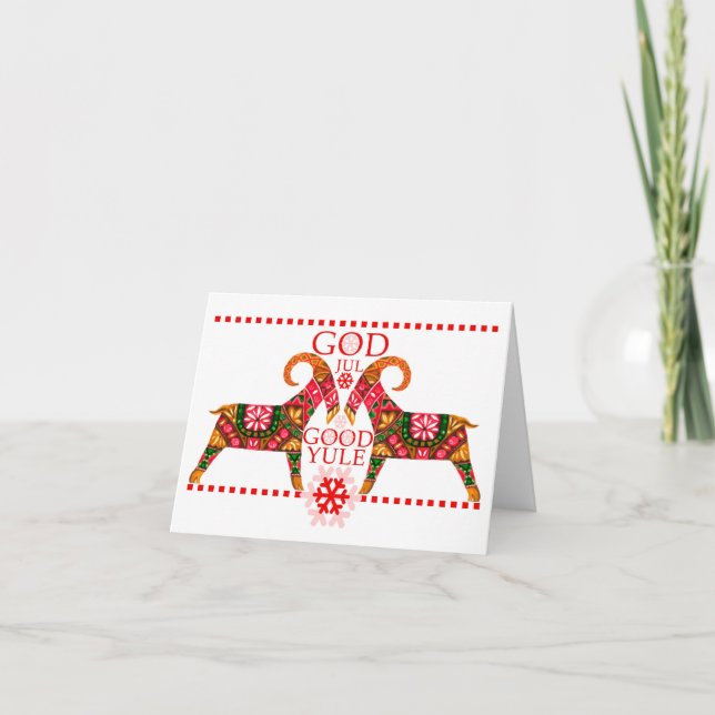 Tarjeta de felicitación doblada de Jul Bock escand (Anverso)