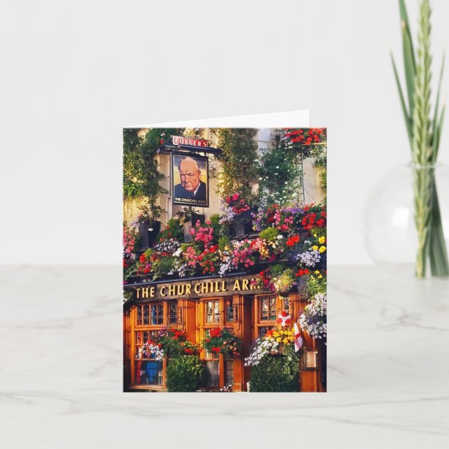 Tarjeta de felicitación doblada de la escena londi (Anverso)