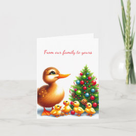 Tarjeta de felicitación doblada de la familia Duck