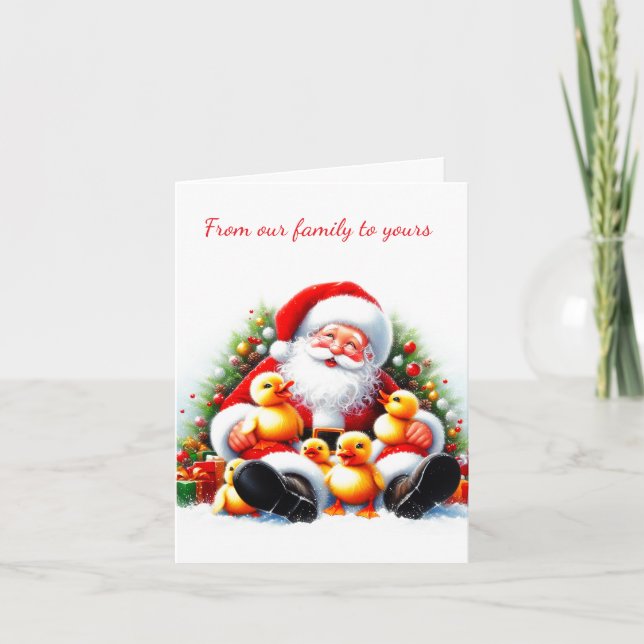 Tarjeta de felicitación doblada de la familia Duck (Anverso)