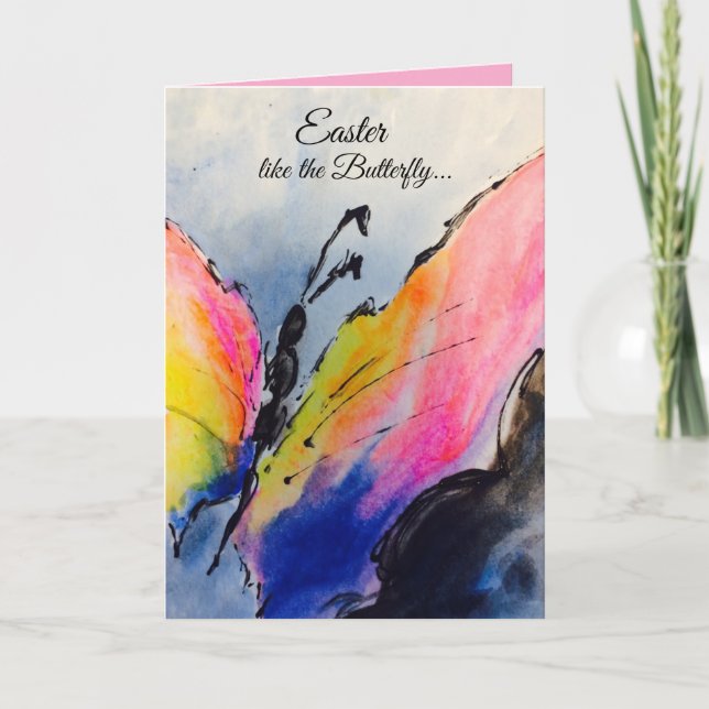 Tarjeta de felicitación doblada de Pascua Halleluj (Anverso)