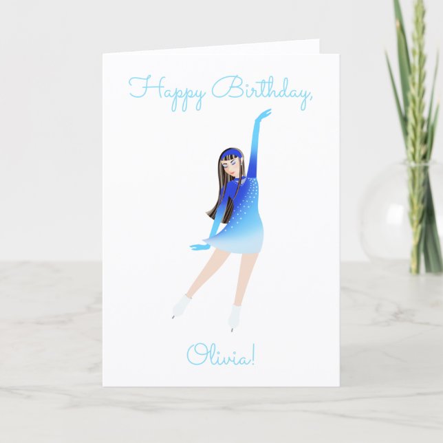 Tarjeta de felicitación doblada de patinador (Anverso)