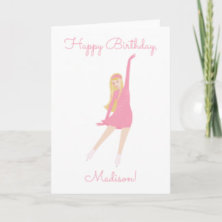 Tarjeta de felicitación doblada de patinador sobre
