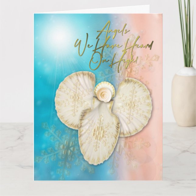 Tarjeta de felicitación doblada de Playa del Ángel (Anverso)