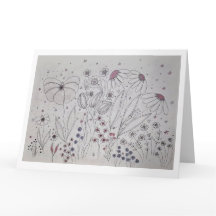 Tarjeta de Felicitación Doblada de Prado de Flores