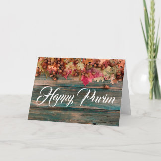 Tarjeta de felicitación doblada de Purim alegre fl