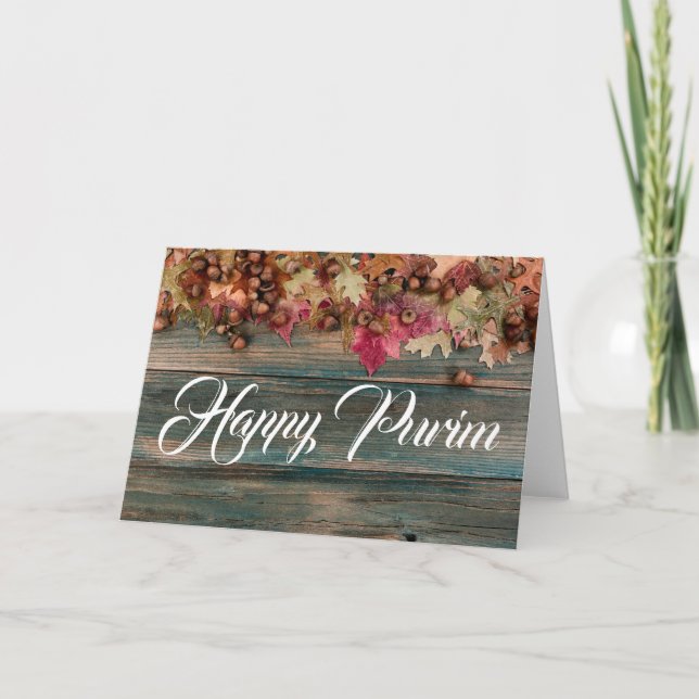 Tarjeta de felicitación doblada de Purim alegre fl (Anverso)