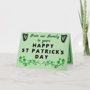 Tarjeta de felicitación doblada de San Patricio