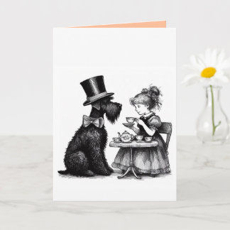 Tarjeta de felicitación doblada de Schnauzer