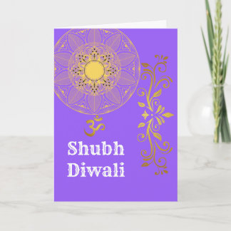 Tarjeta de felicitación doblada de Shubh Diwali/Ta