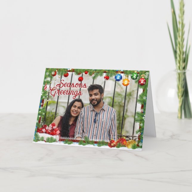 Tarjeta de felicitación doblada de temporada (Anverso)
