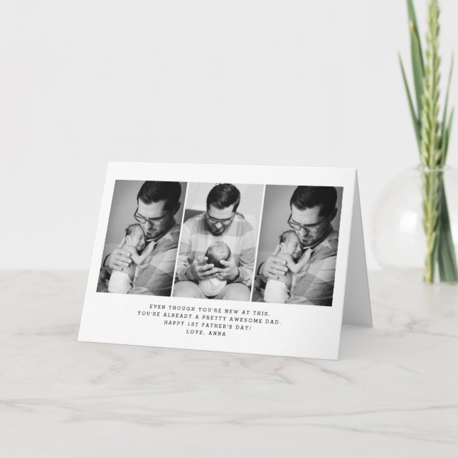 Tarjeta de felicitación doblada del 1er Día del Pa (Anverso)