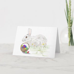 Tarjeta de felicitación doblada del conejo de Pasc