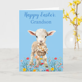 Tarjeta de felicitación doblada del Cordero de Pas
