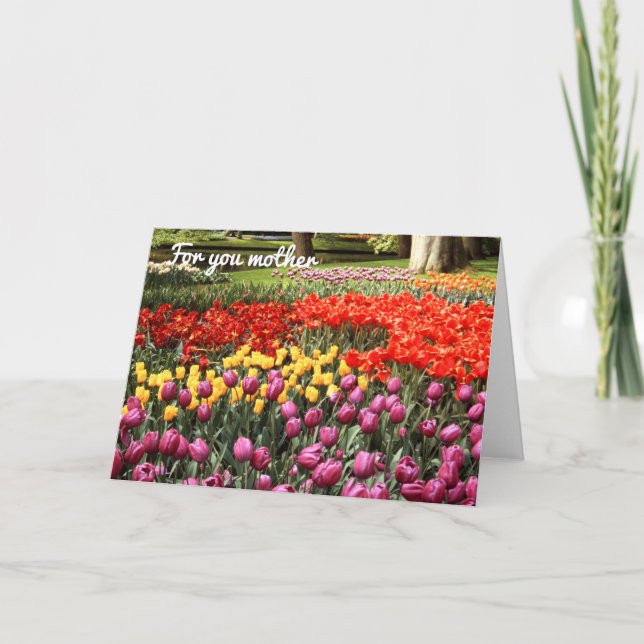 Tarjeta de felicitación doblada del Día de la Madr (Anverso)