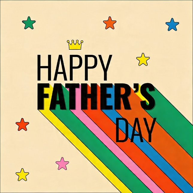 Tarjeta de felicitación doblada del Día del Padre ("Happy Father's Day Design")