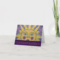 Tarjeta de felicitación doblada día soleado en un 
