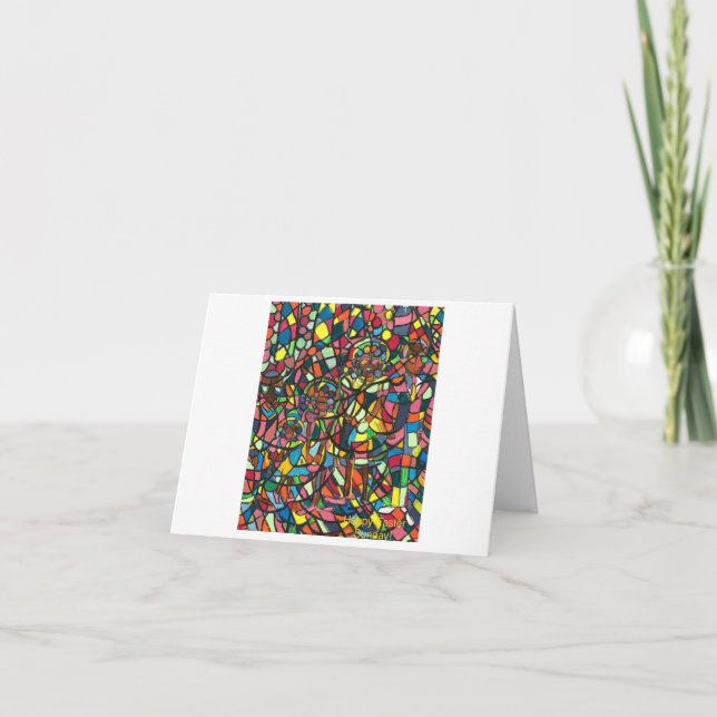 tarjeta de felicitación doblada "Domingo de Pascua (Anverso)