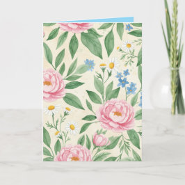 Tarjeta de felicitación doblada en blanco con patr