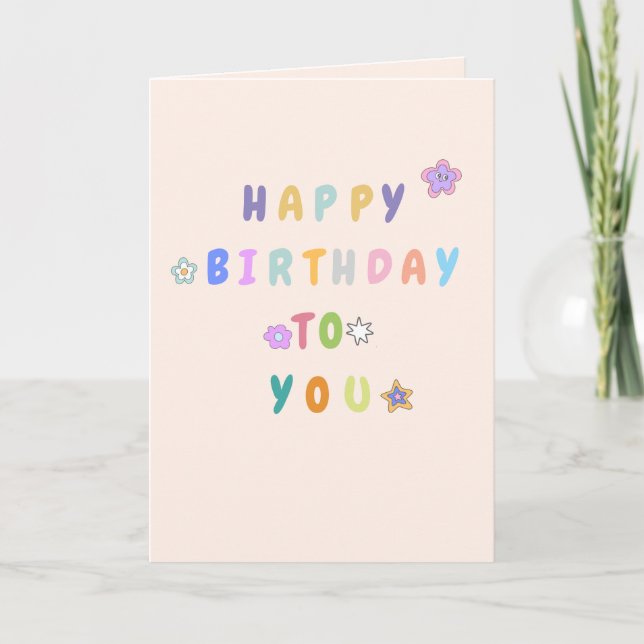 Tarjeta de felicitación doblada 'Feliz cumpleaños' (Anverso)