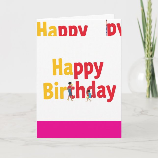 Tarjeta de felicitación doblada FELIZ CUMPLEAÑOS  (Anverso)