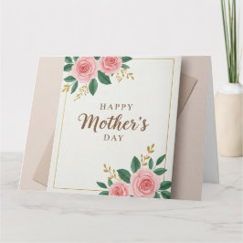 Tarjeta de felicitación doblada feliz día de la ma