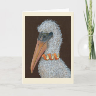 Tarjeta de felicitación doblada Lucrecia la cigüeñ