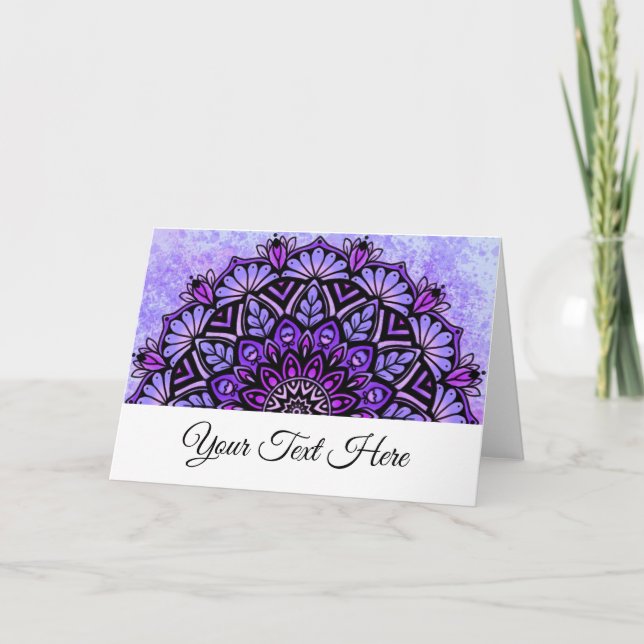 Tarjeta de felicitación doblada mandala (Anverso)