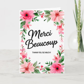 Tarjeta de felicitación doblada Merci Beaucoup Gra