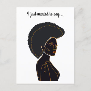 Tarjeta de felicitación doblada mujer afroamerican