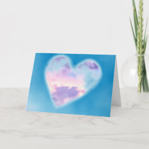 Tarjeta de felicitación doblada NUBE CORAZÓN