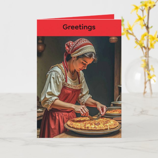 Tarjeta de felicitación doblada para el Día de la  (flor amarilla)