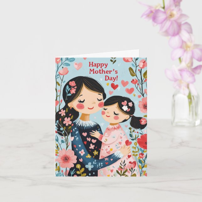 Tarjeta de felicitación doblada para el Día de la  (Orquídea)