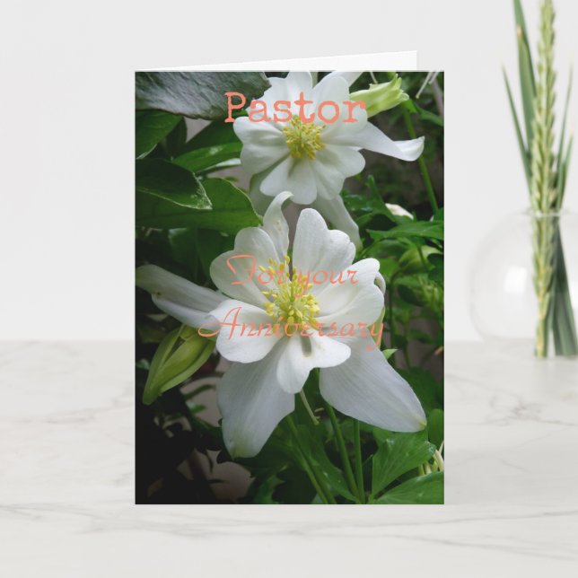 Tarjeta de felicitación doblada para el pastor en  (Anverso)