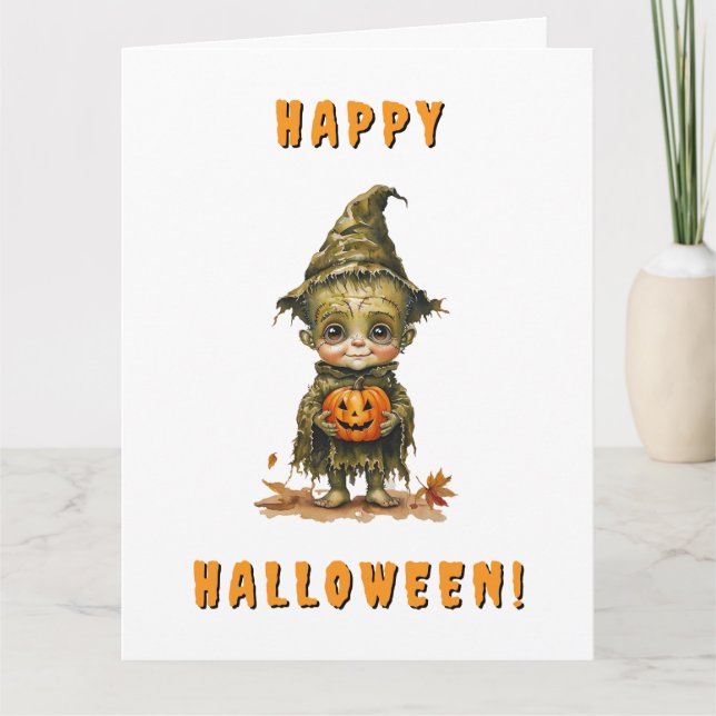 Tarjeta de felicitación doblada para Halloween (Anverso)