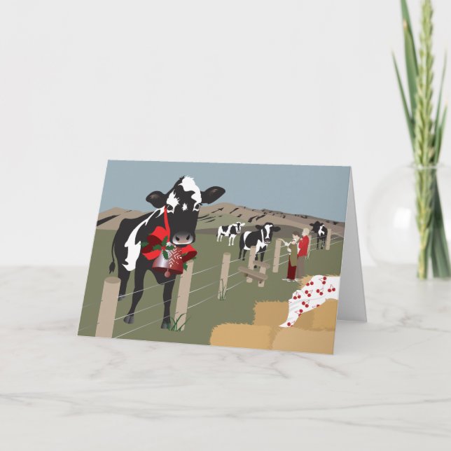 Tarjeta de felicitación doblada para "Navidades de (Anverso)