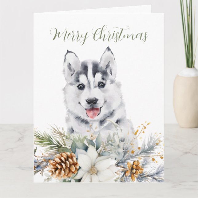 Tarjeta de felicitación doblada para Navidades flo (Anverso)